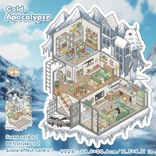 全新大尺寸 DIY 场景贴纸、成人风景贴纸、房屋贴纸、剪贴簿贴纸、3D 微型房屋微景观贴纸、DIY 剪贴簿贴纸、风景贴纸、风景贴纸、笔记本贴纸、可重复使用、多种尺寸可选 - 彩色 - 查看 7