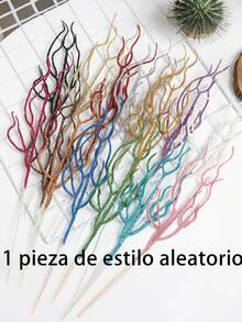 15 piezas de ramas de árbol de Navidad rizado, ramas decorativas rizadas, adecuadas para árbol de Navidad, corona, jarrón, fiesta, decoración de boda