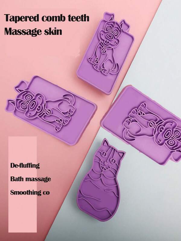 Pet Modeling Bath Massage Brush, Cat And Dog Bath Combing Brush, Small And Exquisite Modeling Cute, Good-Looking And Good Use, Soft And Rounded Is Not Easy To Deform, Bathing At The Same Time To Brush The Floating Hair On The Body