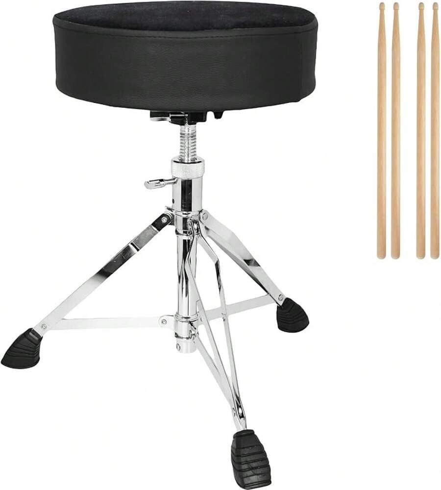 Adjustable Heavy Duty Swivel Drum Stool, Round Saddle Thick Padded Drum Seat - tròn - Xem 1
