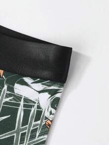 6 piezas de bóxer tipo slip para hombres con estampados de animales y letras en graffiti, ropa interior suave, elástica y delgada con diseños modernos