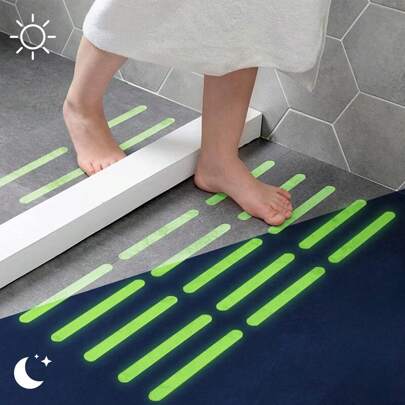 12 张图片展示防滑淋浴条、安全淋浴踏板贴纸、浴缸防滑贴纸、淋浴间、浴缸、台阶、地板防滑胶带