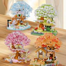 600+ Piece Micro-Particle Four Seasons Tree House Building Blocks, Perfect For Building A Dreamy And Sweet Tree House For Your Loved One, Ideal For Living Room Decor, Birthday Gifts, And Presents For Friends, Family, And Partners - Multicolor - View 8