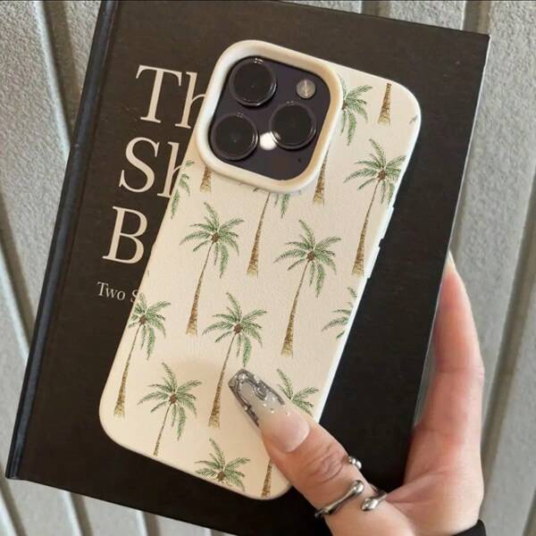 1 pièce Coque de téléphone en matériau TPU avec motif d'arbre de noix de coco d'été, convient pour iPhone/téléphones