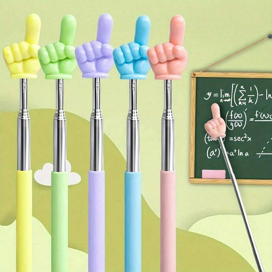1pc Retractable Pointer For Classroom Telescopic Teachers Pointer Extendable Hand Pointer Finger Pointer Stick Mini Retractable Classroom Pointer For School Kindergarten, White/Blue/Pink