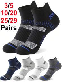 29 双柔软舒适防摩擦男士吸汗运动休闲低帮浅口短袜，男女通用船袜，适合骑自行车、跑步、旅行、徒步旅行、登山...... - 彩色 - 查看 32