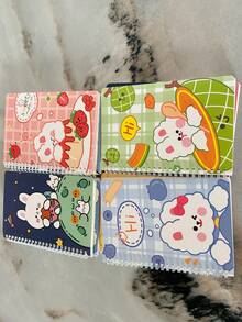 4 دفاتر ملاحظات حلزونية بحجم A5 - غلاف ناعم متين، يومية، دفتر حسابات، دفتر ملاحظات، تجليد سلكي مزدوج، مناسب للطلاب والمكتب والمحترفين (ألوان عشوائية)