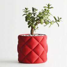 ORIZZONTE "Creative Modern Vase With Drainage System, Ideal For Plants, Cacti And Bonsai - Minimalist And Innovative Design - Perfect Gift For Home And Office - Available In 2 Sizes - 100% Made In Italy - Direct Shipping From Italy" - Đỏ - Xem 3