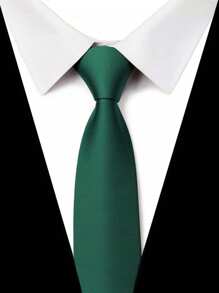 1pc Men's Business Fashion High-Quality Smooth Glossy Solid Color Satin Necktie (8cm) Men Necktie