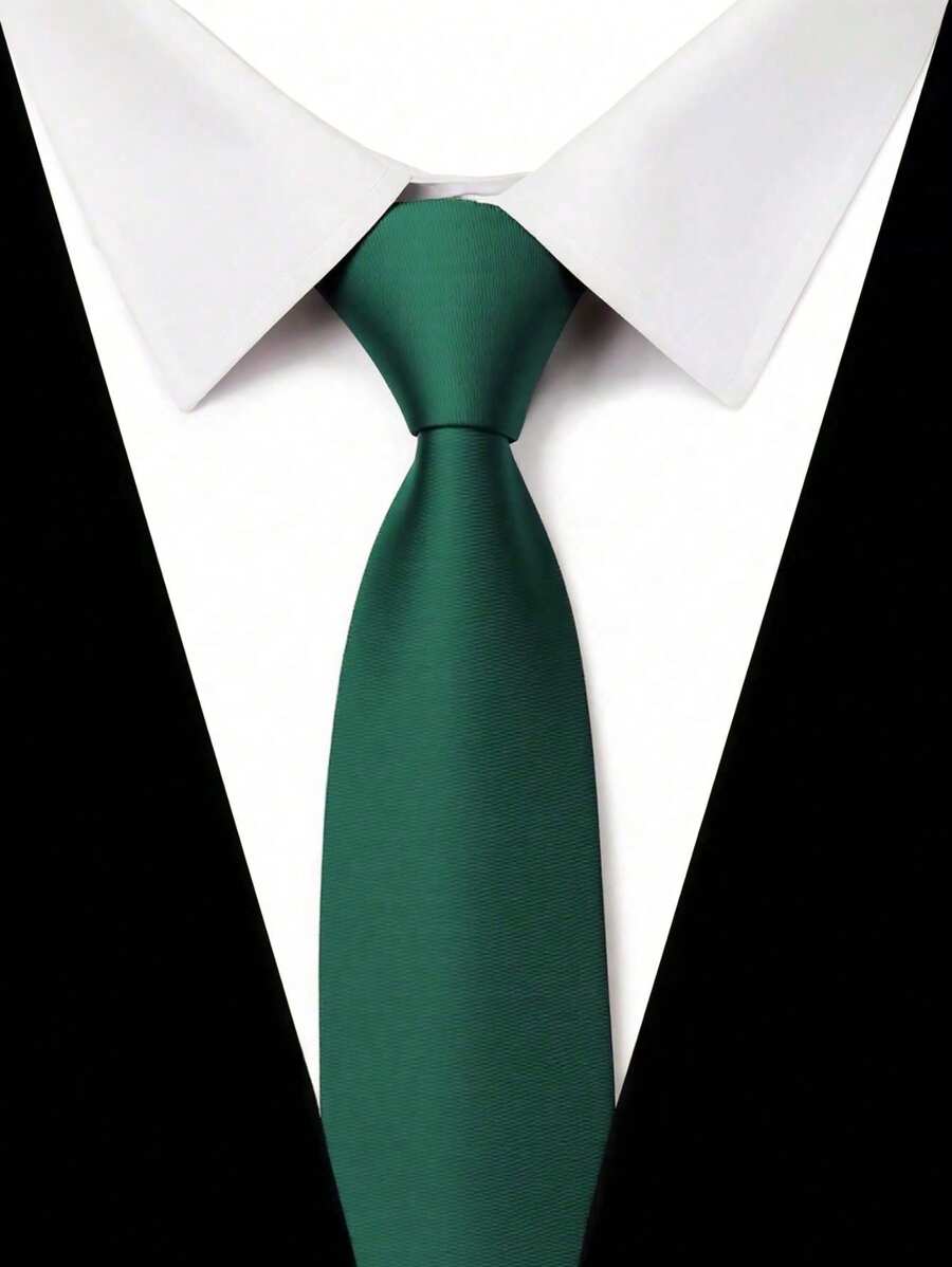 1pc Men's Business Fashion High-Quality Smooth Glossy Solid Color Satin Necktie (8cm) Men Necktie