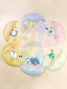 1 件婴儿硅胶围兜，超大开口，可调节，轻便，可爱动物图案，不脏手，易于清洁，适合日常喂奶 - 彩色 - 查看 2