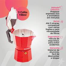 Bình pha cà phê Moka - Đỏ - Xem 2