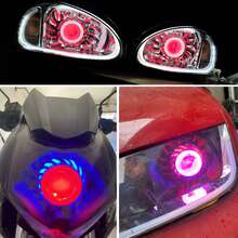 Faro Ojo Angel Y Demonio Lupa Led Moto Auto Tipo Turbina Exterior BLANCO. Vmingo - Azul - Ver 6
