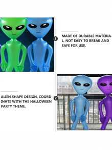1-3 Pcs Colorful Alien-Shaped Inflatable Dolls, Festive Halloween Party Decorations, Halloween Party Decorations, With Pumpkins, Spider Webs And Lanterns, Perfect For Creating A Spooky Celebration Atmosphere, Plastic, Suitable For Bar Decoration, Home Decoration, Outdoor Decoration, Party, Halloween Fall Decor Autumn Decor Halloween Decor Room Decor
