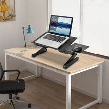 Laptop Stand, Height-Adjustable Folding Laptop Table, Laptop Stand, Laptop Stand With Mouse Tray, Suitable For Bed And Sofa - Black Style1 - View 6