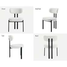 WAHSON OFFICE CHAIRS Set Of 2 Modern Dining Chairs Chenille Armless Kitchen Chairs With Metal Legs For Living Room - White - View 4