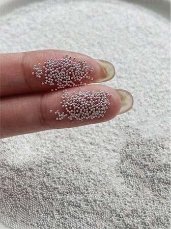 0.4mm Mini Small Stainless Steel Caviar Beads Nail Art Decorations Silver Micro Ball Charm Gel Polish Tips Manicure Supplies