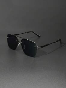 1 Kính thời trang nam gọng kim loại nửa gọng, kiểu dáng hình học, sành điệu và thanh lịch, thích hợp cho công việc, quán cà phê và các dịp giải trí khác - Nhiều màu - Xem 10