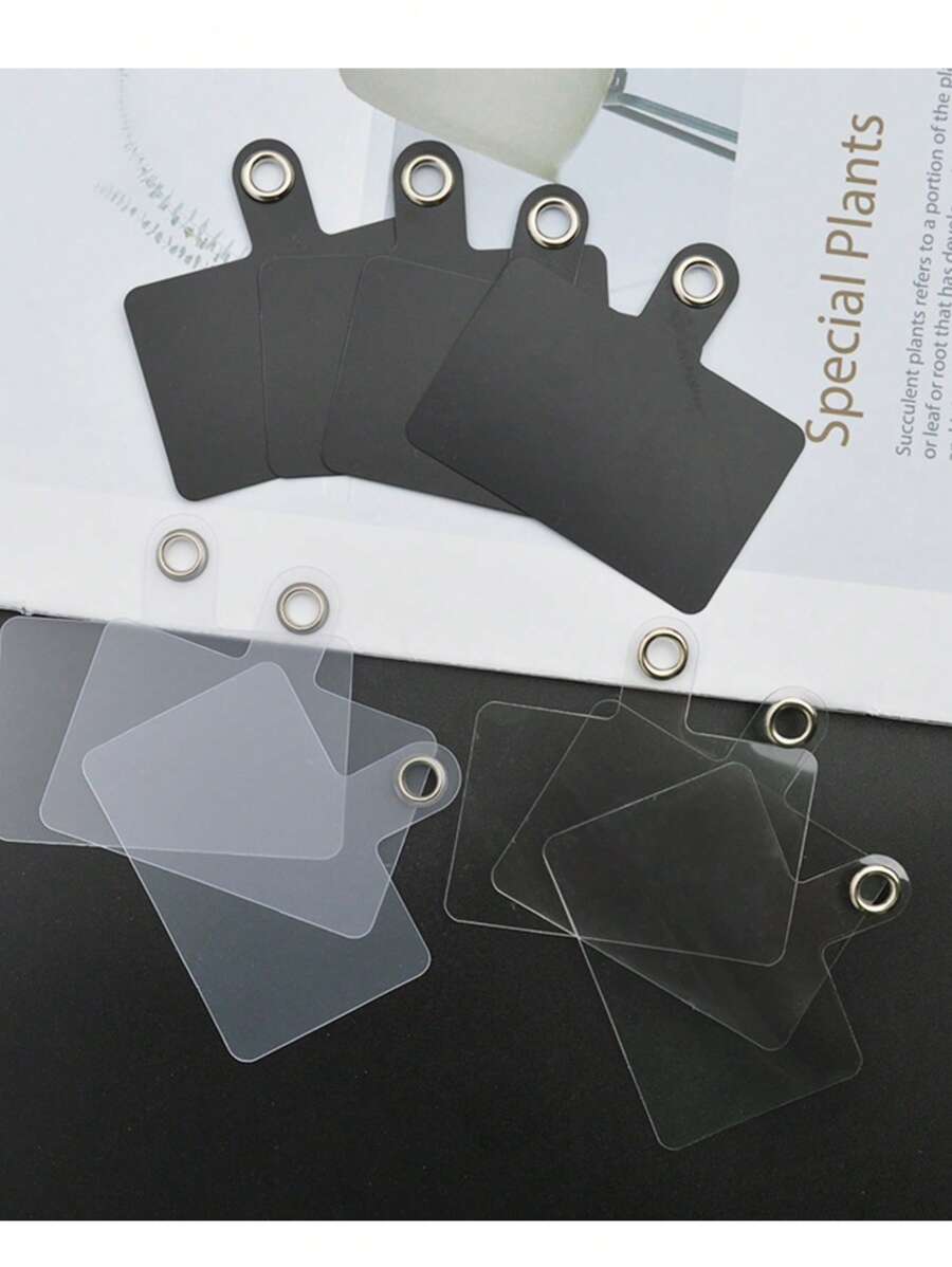 5 piezas de espaciadores transparentes para ranuras de tarjetas, clips universales para la parte posterior de la funda del teléfono, conectores de cordón para teléfono