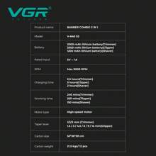 VGR Hair Trimmer Professional 9000 RPM Trimmer Set Digital Display Reciprocating Shaver Electric Trimmer Men Clipper Digital Display Clippers Set Charging Model Barber Hair Clipper V-640 S3