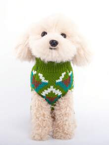 1pc Autumn/Winter New Pattern Pullover Sweater, Warm Pet Sweater With Bohemian Jacquard Knit Design, Fashionable And Cozy For Small/Medium Dogs