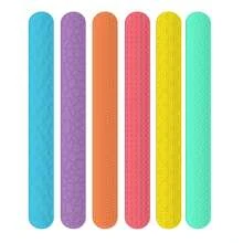 Conjunto de 6 pulseiras antiestresse - Adequadas para crianças e adultos - Pulseiras com textura tátil - Brinquedos antiestresse de silicone, pulseiras para lembrancinhas de festa infantil (formatos e cores sortidas) - Multicolorido - Ver 8