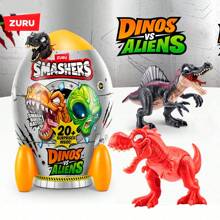 Spin Master Pudełko z niespodzianką Smashers Dino kontra Obcy, kolekcjonerskie zabawki i gadżety, ponad 25 niespodzianek, prezent w postaci jajka-niespodzianki, zabawa dla chłopców i dzieci