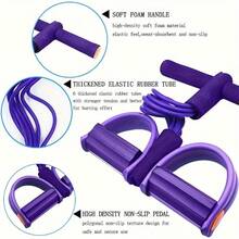 6pcs Elastic Yoga Resistance Bands - Purple PVC Material, Suitable For Core Muscle, Arm And Leg Exercises, Home Fitness Equipment, Multi-Level Resistance Adjustment, Portable Stretching Trainer, Suitable For All Fitness Levels, Core Muscle Training, Compact Design, Sturdy Handles, Strength Training - Multicolor - View 5