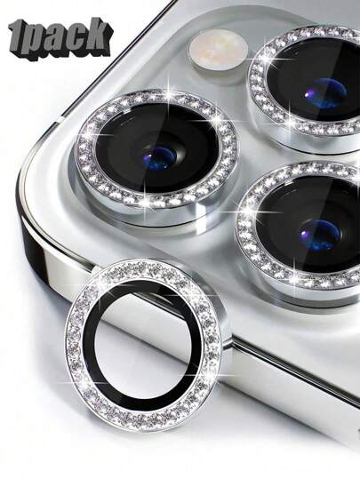 1 Pack, Compatible With IPhone 11 And Above Models, Suitable For IPhone 15 Pro Max, Diamond Lens Film, Lens Protection Ring/Case, Tempered Glass [Anti-Scratch], Metal Single Ring Camera Screen Protector, Lens Film, Lens Cover, Lens Protection Ring, Compatible With IPhone 11/12/13/14/15/16/16 Plus/16 Pro/16 Pro Max, 17/17 Air/17 Pro/17 Pro Max Full Series