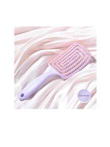 1支双功能空心梳，干湿两用 - 轻柔按摩设计，ABS塑料手柄，适合所有发质，减少打结和毛躁，改善头皮健康，是理想的小礼物，居家必备，日常使用，方便旅行携带，空心圆梳，带蓬松按摩齿的时尚美发造型梳。