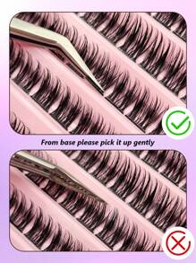 Asiteo 120 片 D 卷单根睫毛簇，蓬松浓密 DIY 睫毛延长，自然簇状睫毛，适合日常和特殊场合睫毛簇、睫毛簇、单根睫毛、睫毛、假睫毛