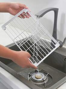 1/4 件可堆叠厨房储物架，可折叠开放式储物架，耐用优质 PP 材料和防锈金属，可扩展用于厨房台面、浴室、橱柜、国庆节、圣诞节、感恩节、家居装饰、秋季装饰