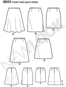Simplicity New Look 6843 - Falda para Mujer, Talla A (8-10-12-14-16-18) - 1 - Ver 4