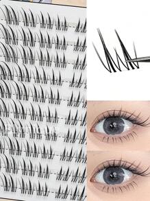 Elynique 10 Rows Pcs C Curl Fox Eye Effect Winged False Eyelashes ,Individual Lashes 3D Natural Effect, Easy To Apply To The Eyes, Reusable, Instantly Enlarged, Segmented Design For Various DIY Options Lash Clusters,Eye Lash Clusters,Individual Eyelashes,Lashes,Fake Lashes