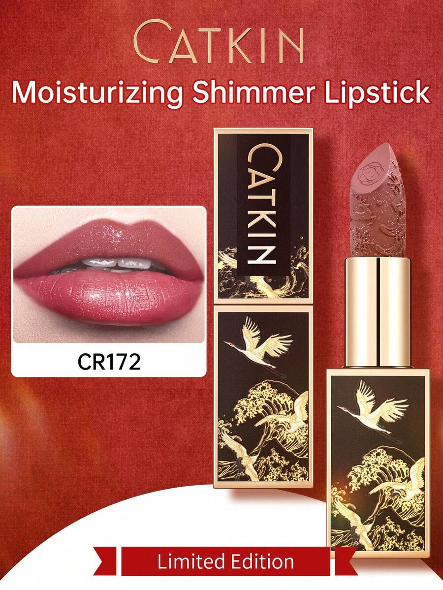 Catkin Rouge Carving Matte Lipstick, Waterproof Long-Lasting Satin Moisturizing Smooth Lipstick CR172 Limited Edition - CR172 (Limited Edition) - View 1