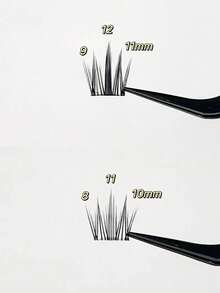 90 件大容量无胶大脸猫假睫毛，自然逼真浓密单簇分段卡通睫毛，适合初学者和日常使用，C 卷睫毛睫毛簇，睫毛簇，单根睫毛，睫毛，假睫毛 - C - 查看 11