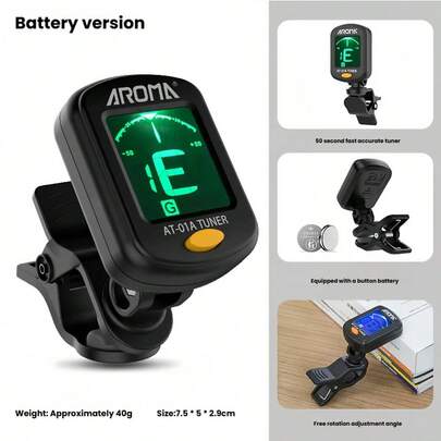  YYW Guitar Tuner, Ukulele / Bass / Folk Guitar Tuning Accessory, Plastic Multi-Functional Musical Instrument Tuner, Violin / Folk Music / Guzheng / Pipa / Erhu / Twelve-Tone Equal Temperament Multi-Functional Tuner