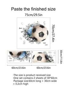 Adhesivo de pared con patrón de fútbol 3D, adhesivos, vinilo decorativo para decoración del hogar, artículos de decoración de primavera para renovar tu hogar, adhesivos de decoración de ramas