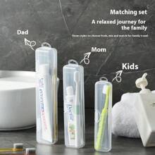 1set Travel Portable Transparent Toothbrush Box Electric Toothbrush Breathable Long Clause Flip Cover Storage Box