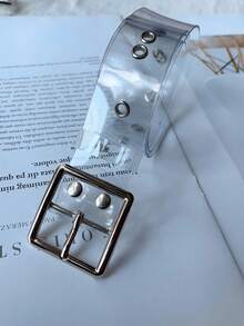 Fashionable Transparent PVC Women's Round Versatile Waist Belt