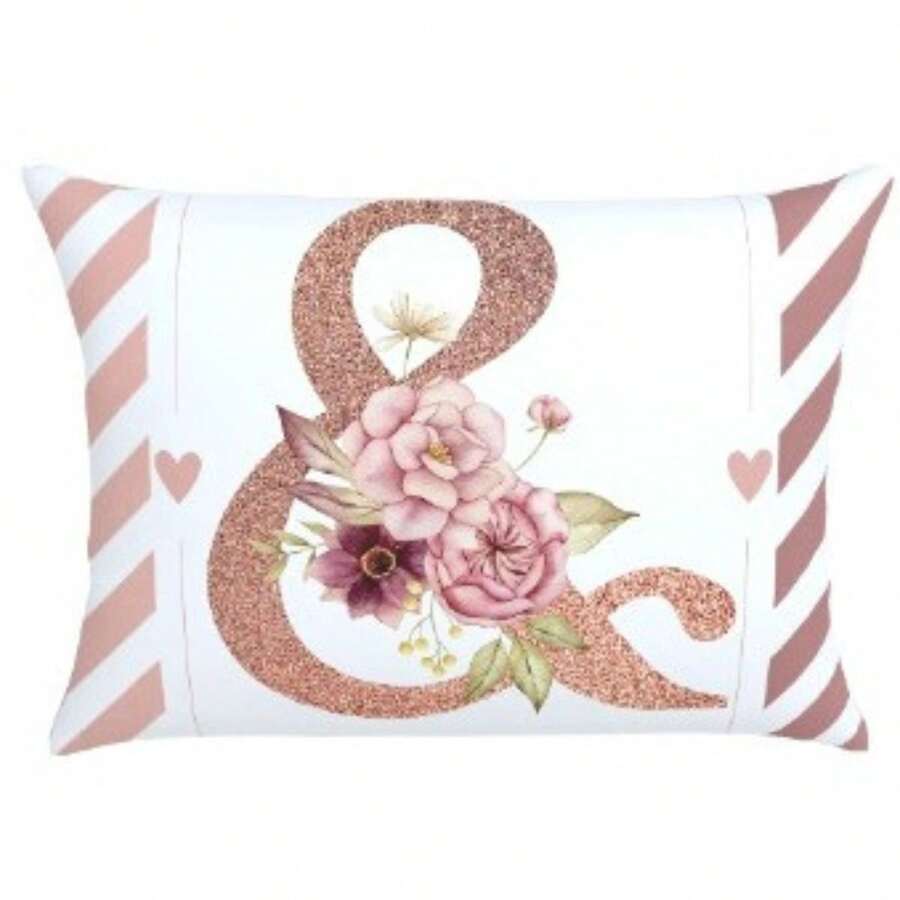Pillowcase 70X60 Oxford Digital Print Initial Pillowcase High Quality Durable Zipper Monogram - & - Ver 1