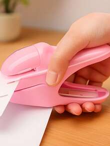 免钉订书机，可容纳7张纸。非常适合装订纸张、文件和账单，适用于家庭、迷你便携式、最多可容纳7张纸、学校和办公室使用、紧凑型办公桌、学校用品、返校用品