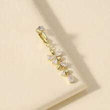 1pc Silver Non-Piercing Butterfly Fake Belly Button Piercing Clip On Fake Piercing Suitable For Daily Wear By Women - Yellow Gold - View 3