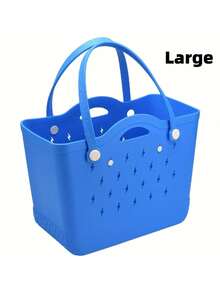 Large Capacity Lightweight EVA Beach Tote Bag With Lightning Bolt Design - Anti-Stain, Open Top, 6 Vibrant Colors - Perfect For Beach, Pool, Boat, Groceries, And Sports, Boat Gear | Casual Tote Design | Lightweight Tote - Multicolor - View 6