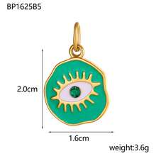 1 Stück Böser Blick Edelstahl vergoldeter Öltropfen Charm Anhänger für Frauen, wasserdichter Schmuck Geschenk