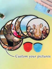 Portable Handheld Fan, Custom Photo-Printed Nylon Folding Fan, Nylon Fan, Summer Cooling Handheld Fan, Foldable And Portable, Multiple Colors Available, Includes Storage Bag, DIY Outdoor Activity Kit. - Multicolor - View 2