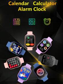 ERUN 2025年新款儿童智能手表，儿童游戏手表，18款趣味游戏，1.83英寸触摸屏，超低功耗芯片，计步器，拍照，手电筒，闹钟提醒，相机，相册，日历，计步，倒计时，计算器，秒表，手电筒灯， - 彩色 - 查看 10