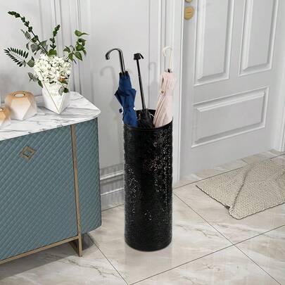 Umbrella Holder Stand Home Metal Storage Rack Rain Water Drip Tray Walking Stick