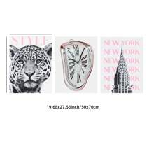 1/3pcs Frameless Pink Leopard 3 PiecesGallery Wall Art Set, B&W Fashion Magazine-Style Prints, Teen Room Decor For Office & Dorm | Posters, Wall Decor, Bedroom Decor, Dorm Essentials, Gift Idea