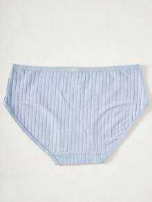 Pacote com 10 peças de calcinhas esportivas casuais básicas e confortáveis, com laço de cor sólida e listras verticais em espiral para meninas - Branco - Ver 5